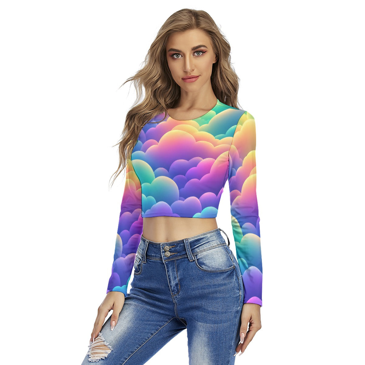 Women's Round Neck Crop Top T-Shirt