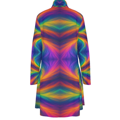 Women's High Neck Dress With Long Sleeve