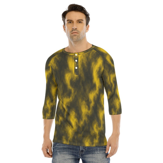 Men's Bracelet Sleeve T-shirt With Button Closure - view 1