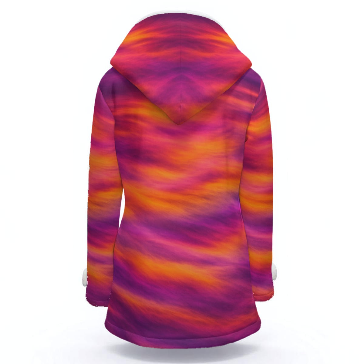 Women's Hooded Double-Breasted Winter Coat With Fleece