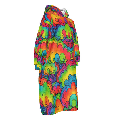 Unisex Kid's Sherpa Fleece Mid-Length Hoodie Blanket