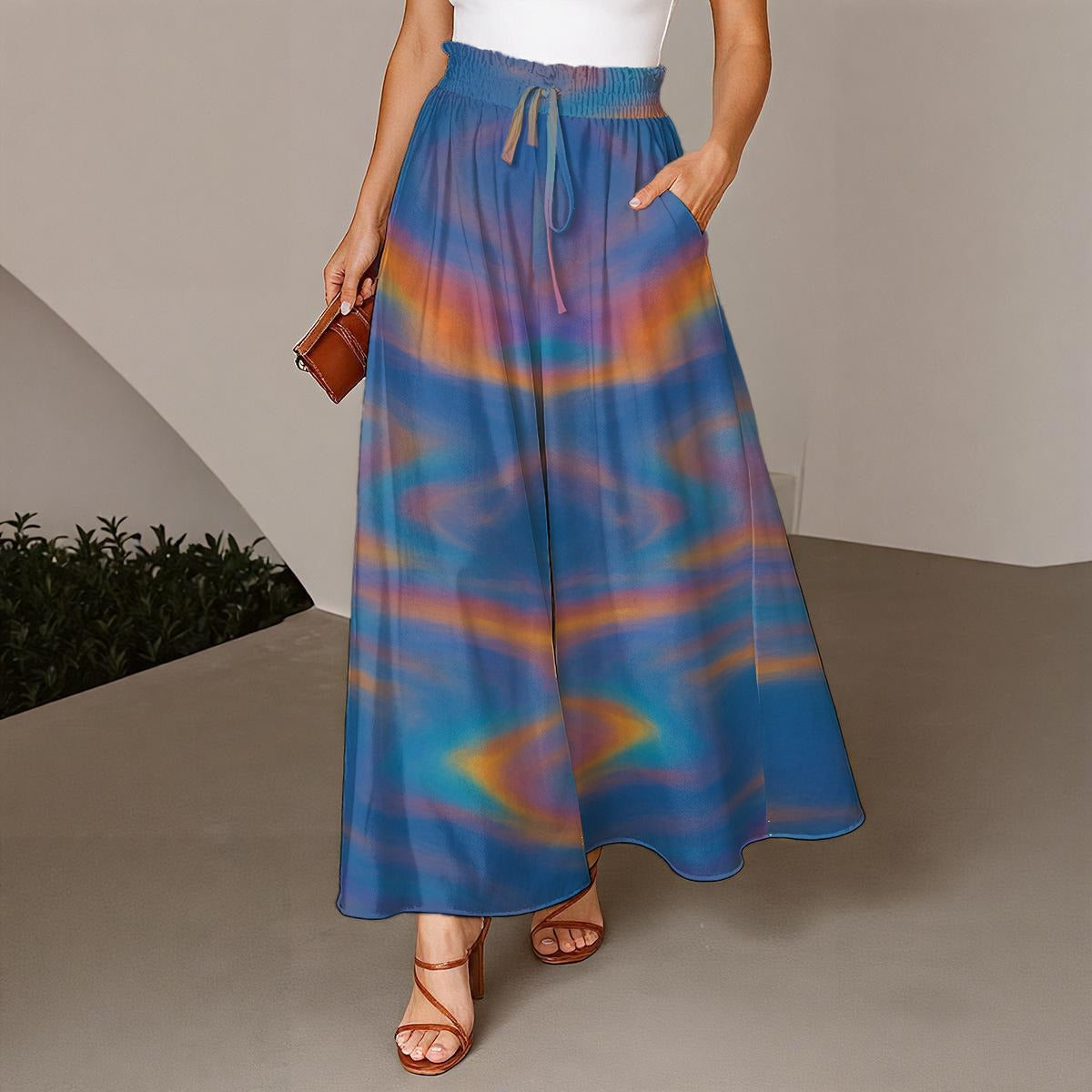 Women's Ruffled Wide-Leg Pants