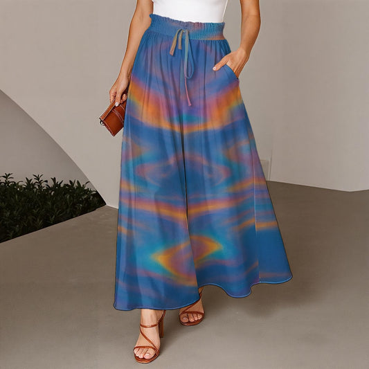 Women's Ruffled Wide-Leg Pants