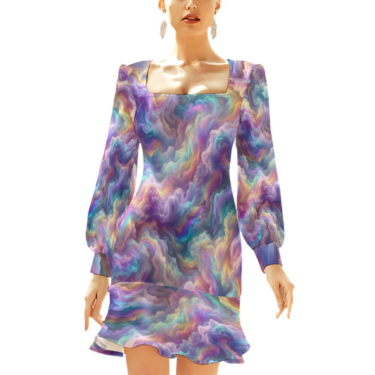 Women's Ruffle Hem Skinny Dress