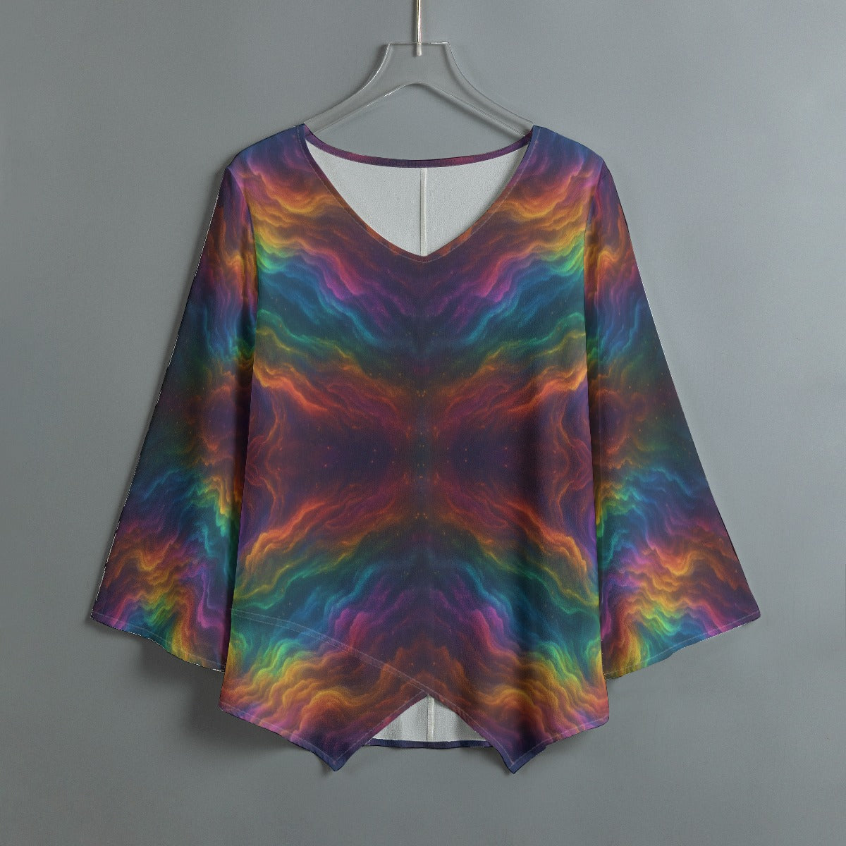 Women's V-neck T-shirt With Irregular Hem