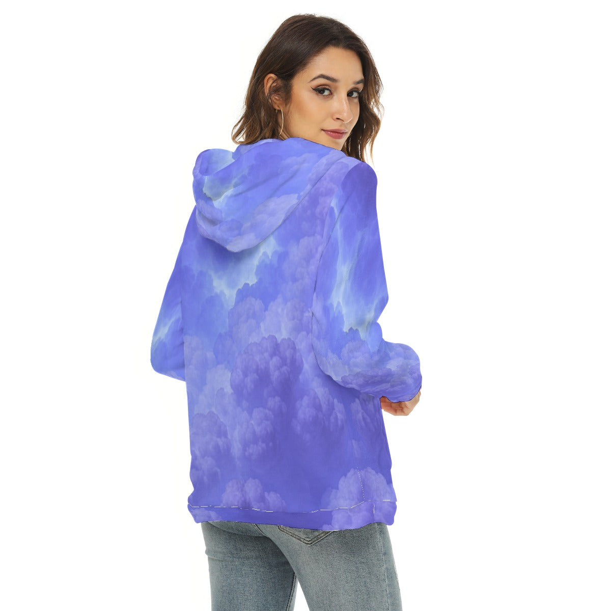 Women's Borg Fleece Hoodie With Half Zip