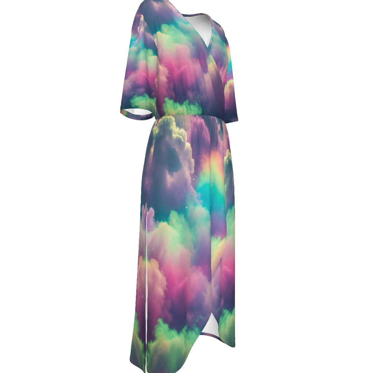 Women's Short Sleeve V-neck Dress