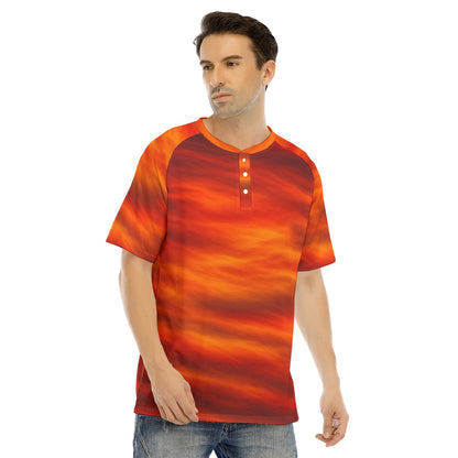 Men's Raglan Sleeve T-shirt With Button Closure