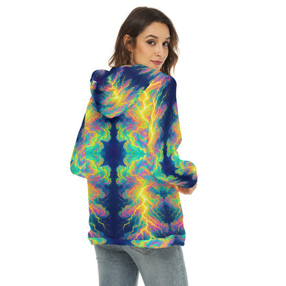 Women's Borg Fleece Hoodie With Half Zip