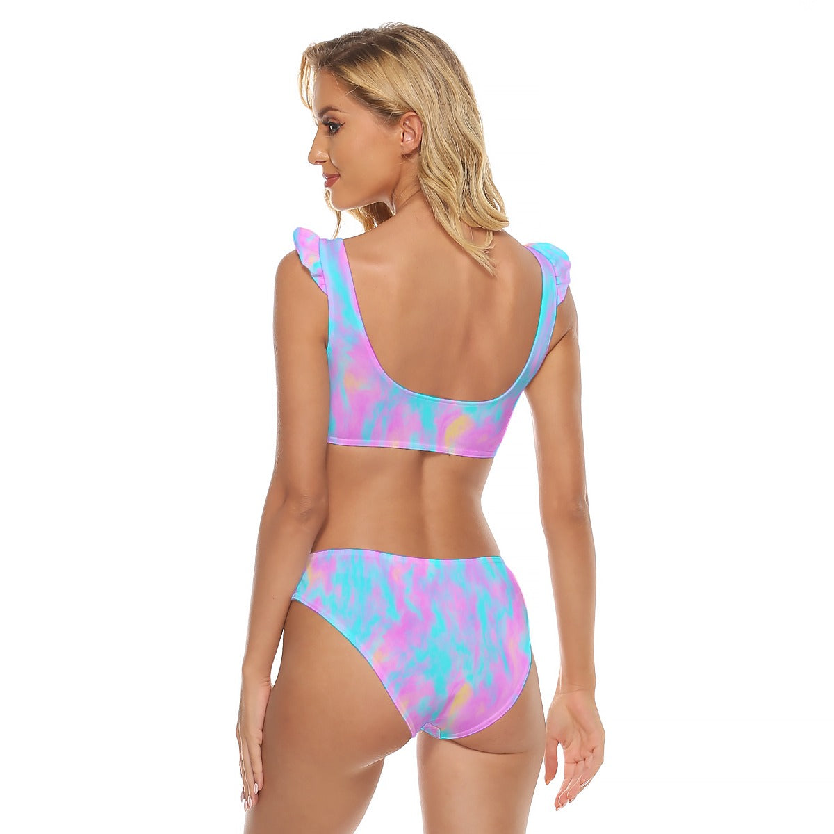 Women's Bikini Swimsuit With Ruffle Cuff Bra