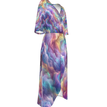 Women's Short Sleeve V-neck Dress
