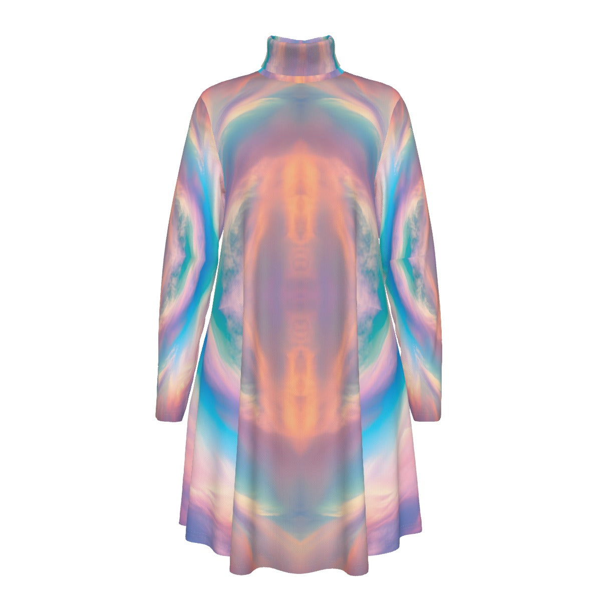 Women's High Neck Dress With Long Sleeve