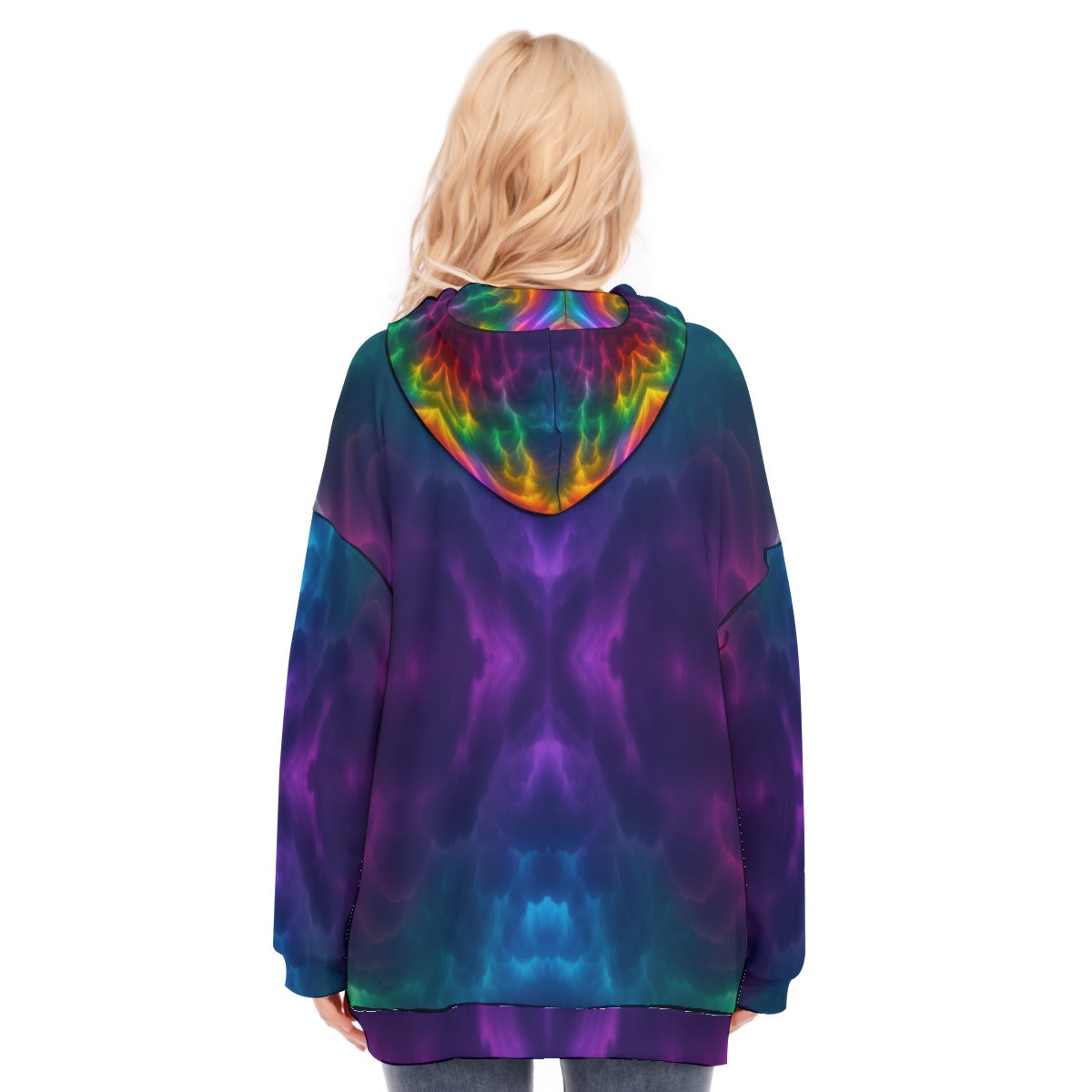 Women's Long Hoodie With Zipper Closure