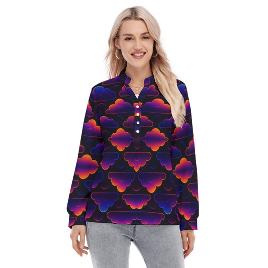 Women's Long Sleeve Blouse With Button Closure