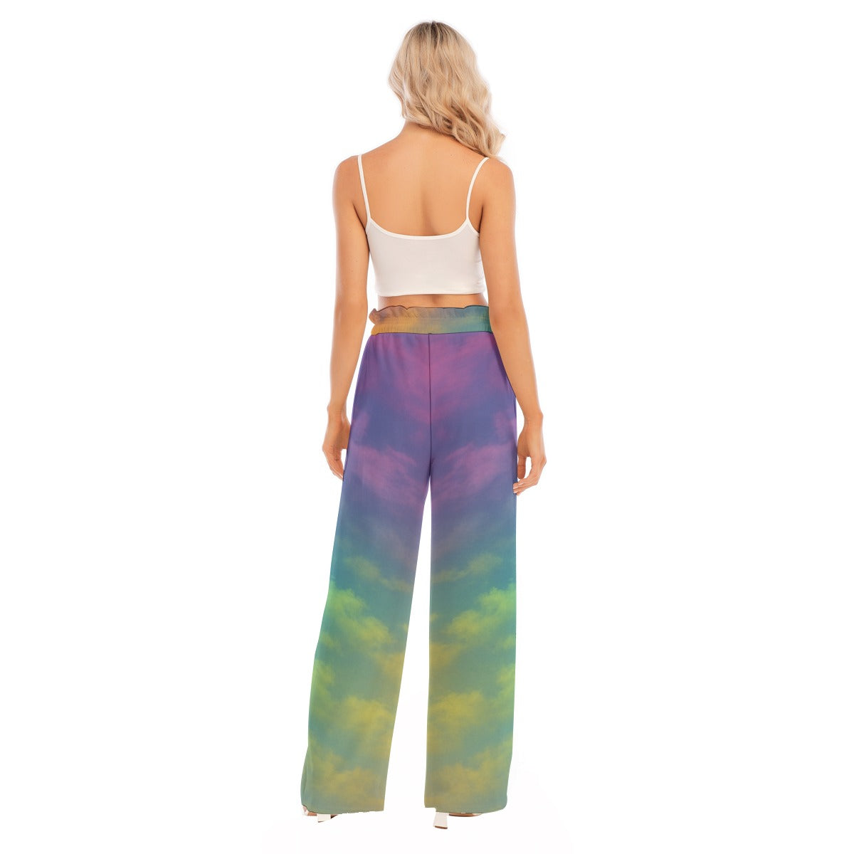 Women's Waist Fungus Edge Wide-leg Pants