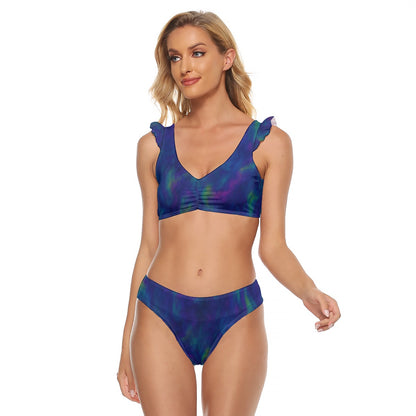 Women's Bikini Swimsuit With Ruffle Cuff Bra