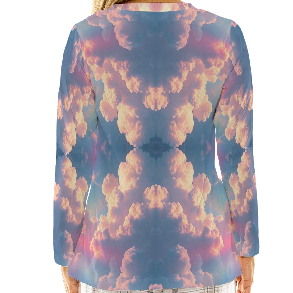 Women's Loose V-Neck T-Shirt With Long Sleeve