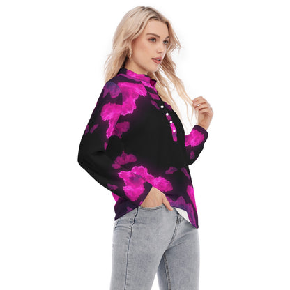Women's Long Sleeve Blouse With Button Closure