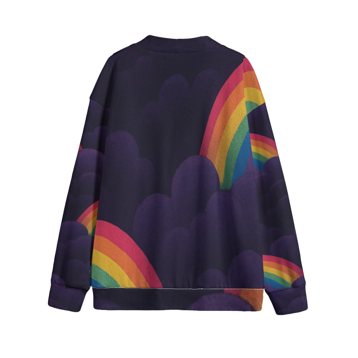 Unisex V-neck Knitted Fleece Cardigan With Button Closure