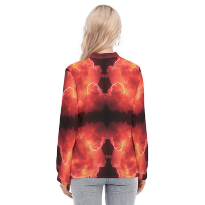 Women's Long Sleeve Blouse With Button Closure