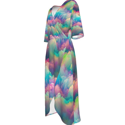 Women's Short Sleeve V-neck Dress
