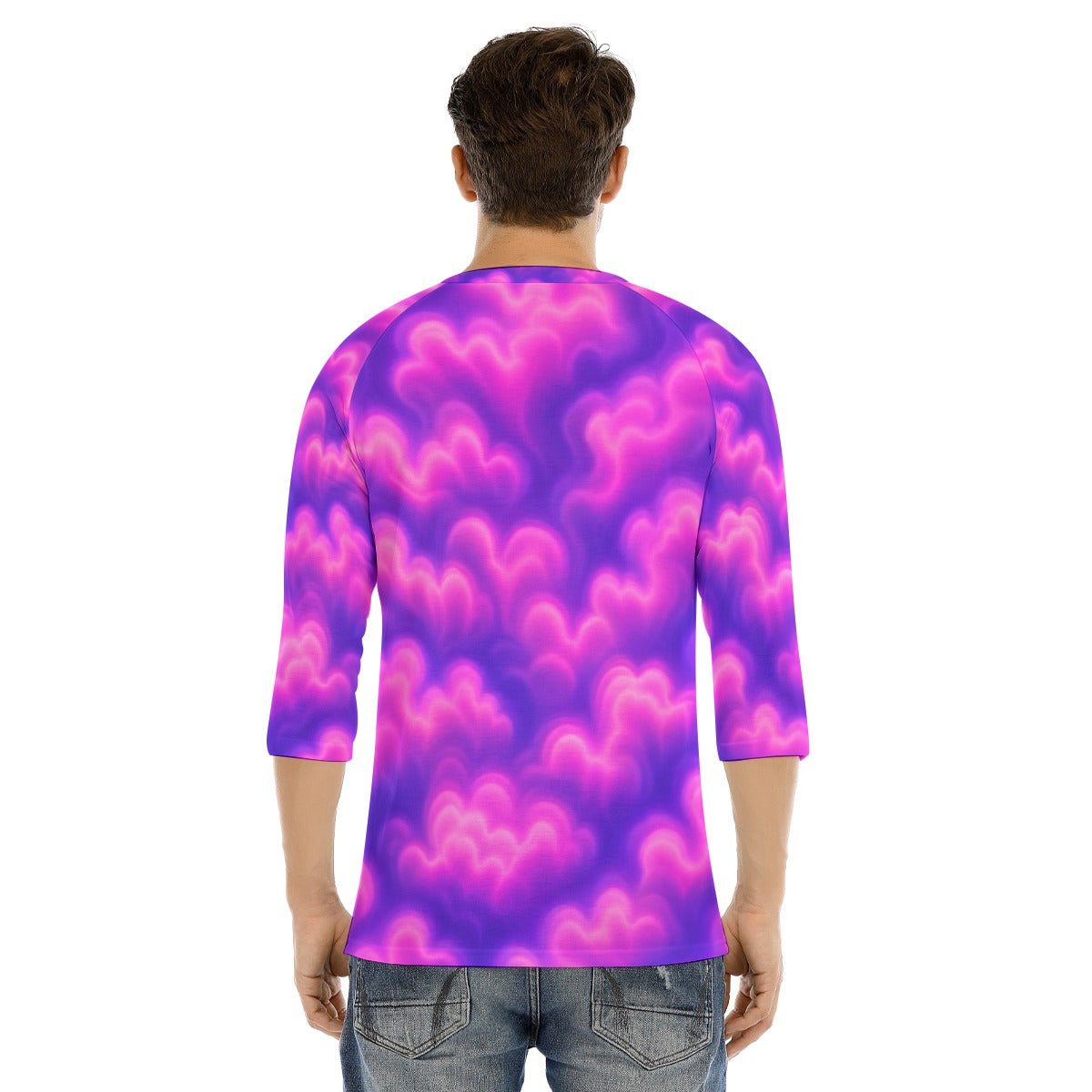 Men's Bracelet Sleeve T-shirt With Button Closure - view 4