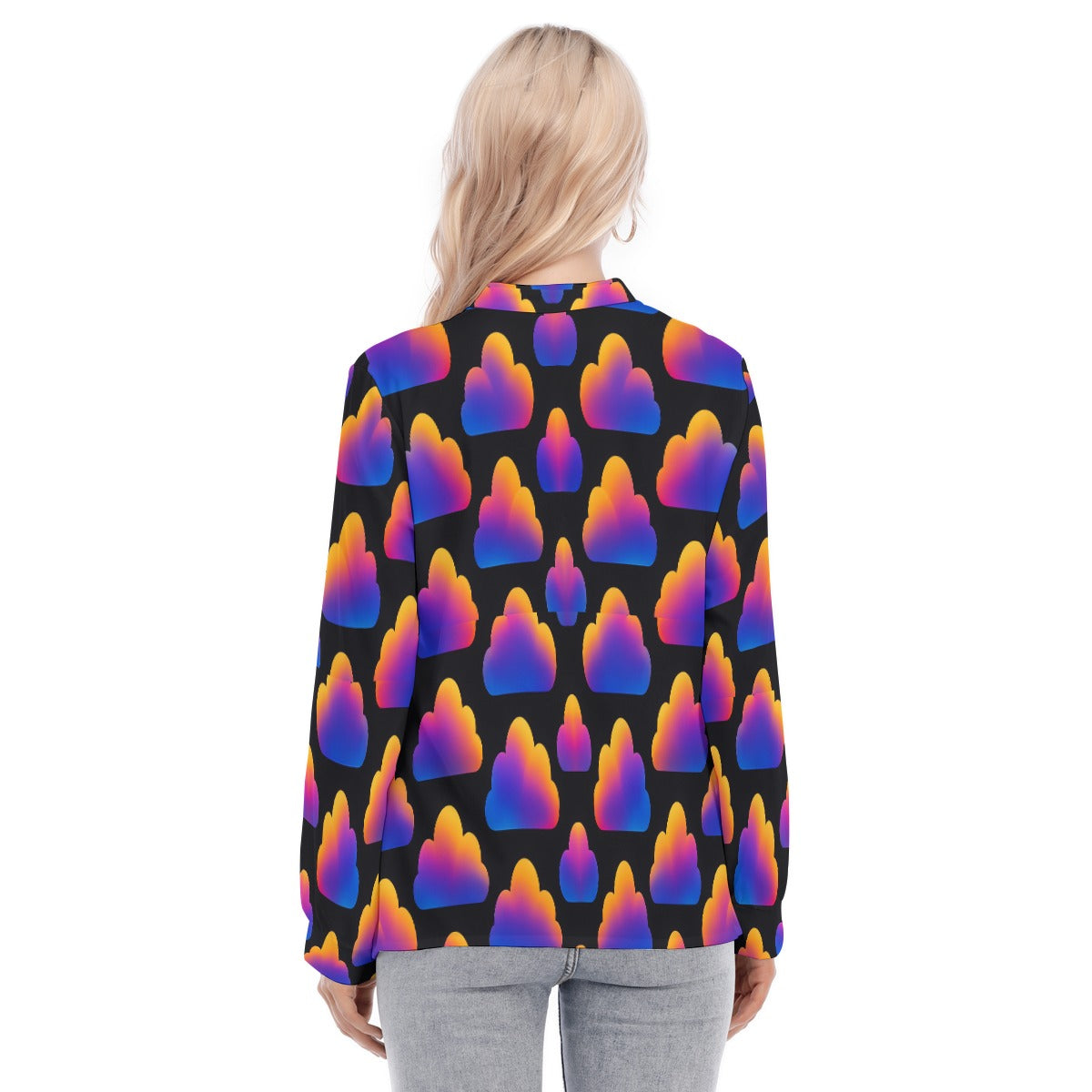 Women's Long Sleeve Blouse With Button Closure