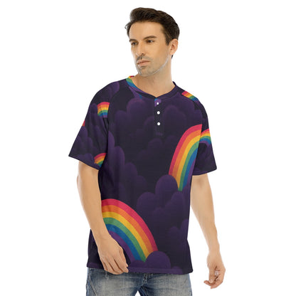 Men's Raglan Sleeve T-shirt With Button Closure