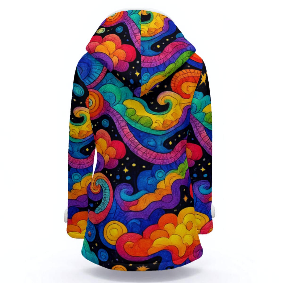 Women's Hooded Double-Breasted Winter Coat With Fleece