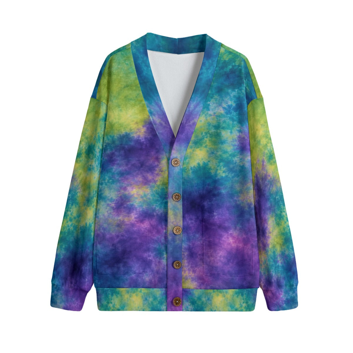 Unisex V-Neck Knitted-Fleece Button Cardigan - view 1