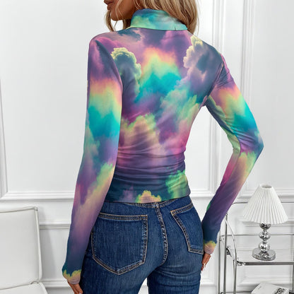 Women's Women's High-Neck Top With Long Sleeve