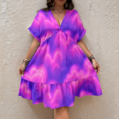 Women’s Floral V-Neck Short Sleeve Dress