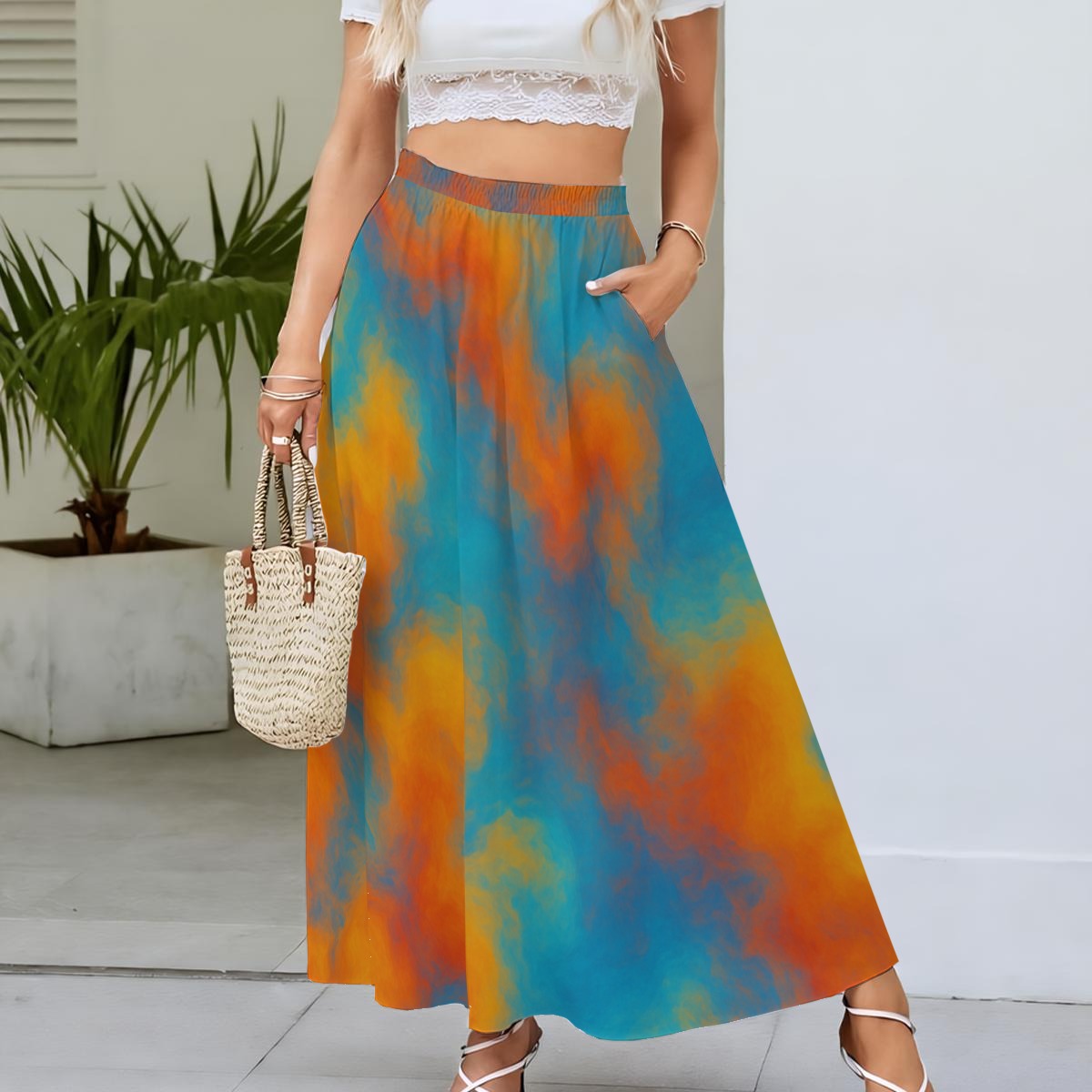 Women's Maxi Chiffon Skirts With Lining
