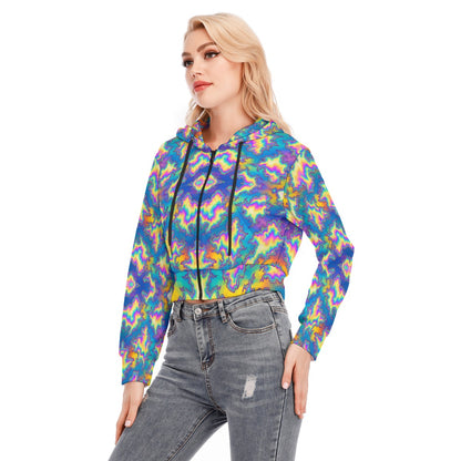 Women's Crop Top Hoodie With Zipper Closure