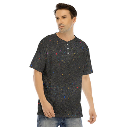 Men's Raglan Sleeve T-shirt With Button Closure