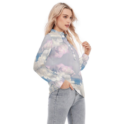 Women's Long Sleeve Blouse With Button Closure