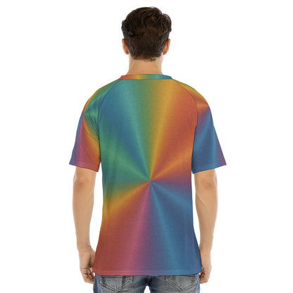 Men's Raglan Sleeve T-shirt With Button Closure