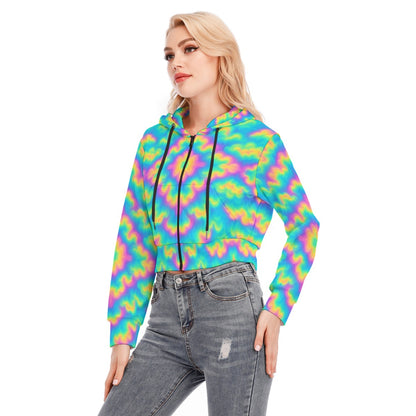 Women's Crop Top Hoodie With Zipper Closure