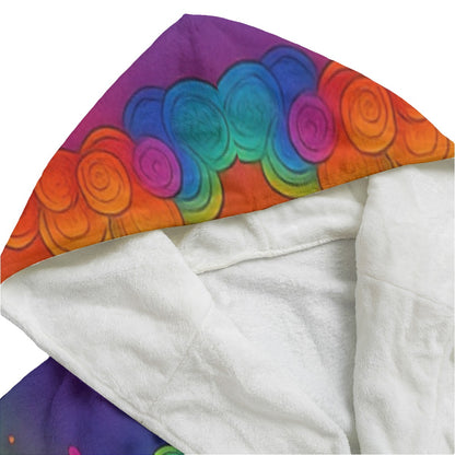 Unisex Flannel Hooded bathrobe