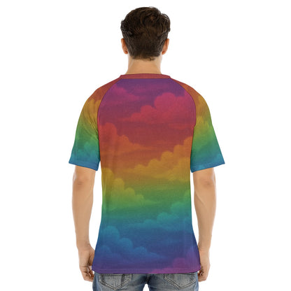 Men's Raglan Sleeve T-shirt With Button Closure