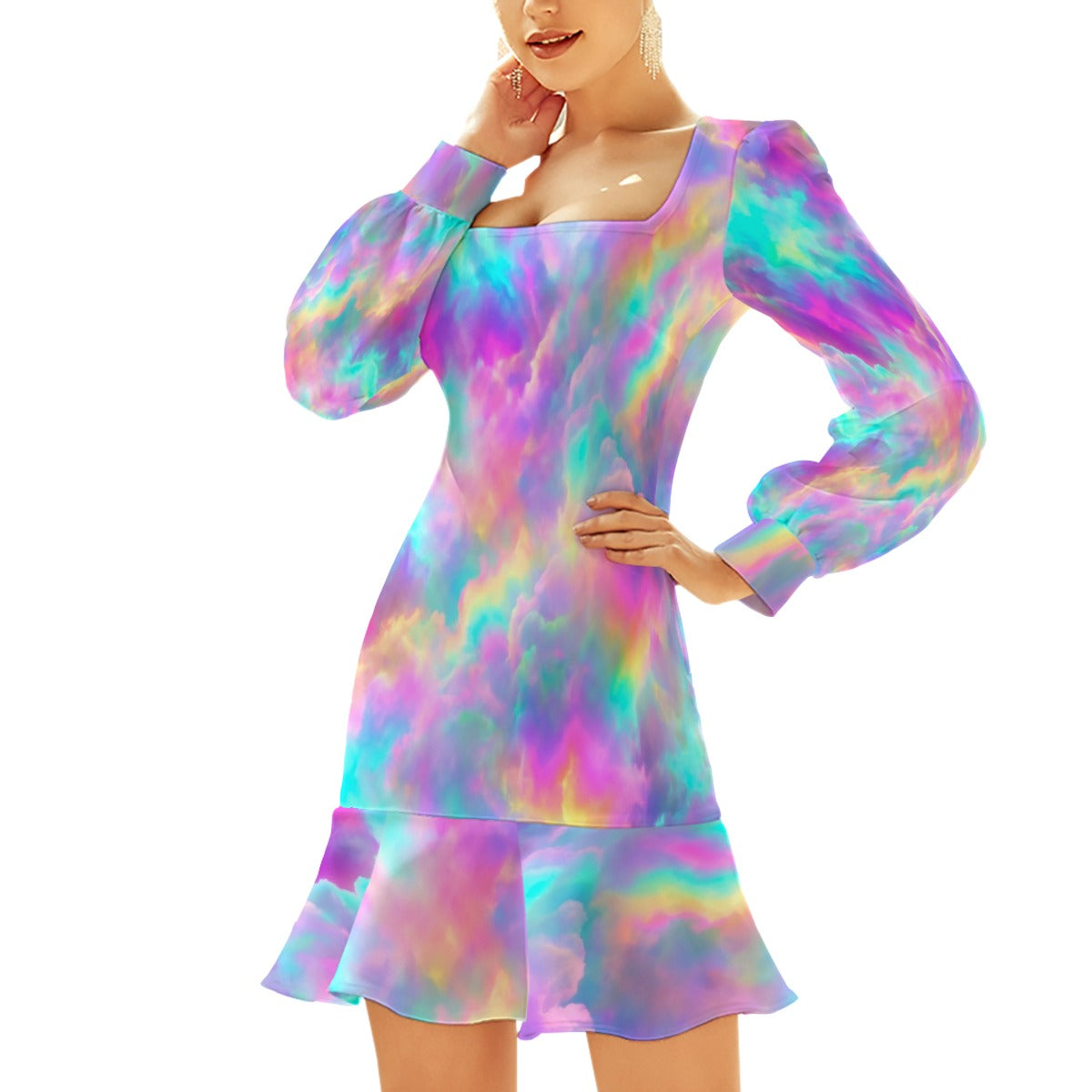Women's Ruffle Hem Skinny Dress