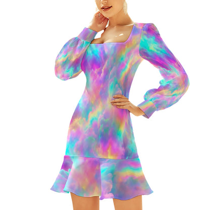 Women's Ruffle Hem Skinny Dress