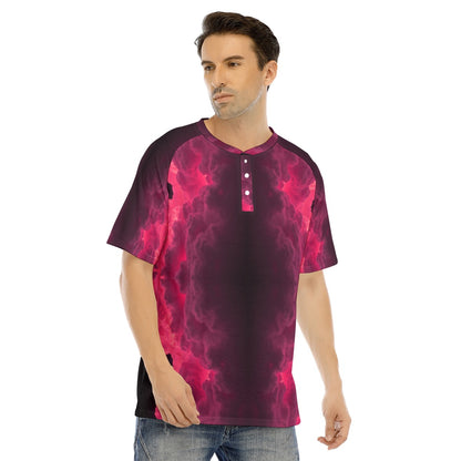 Men's Raglan Sleeve T-shirt With Button Closure