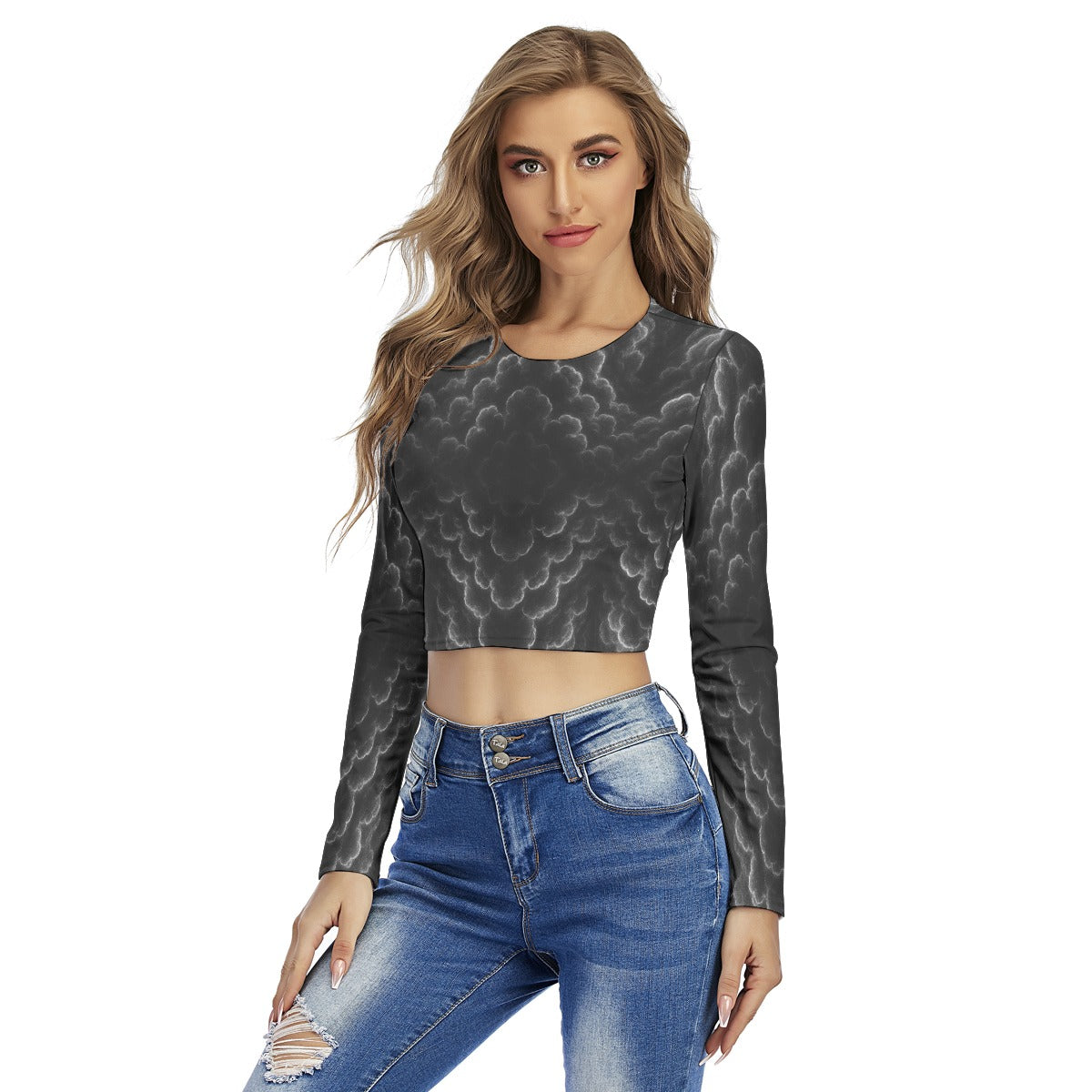 Women's Round Neck Crop Top T-Shirt