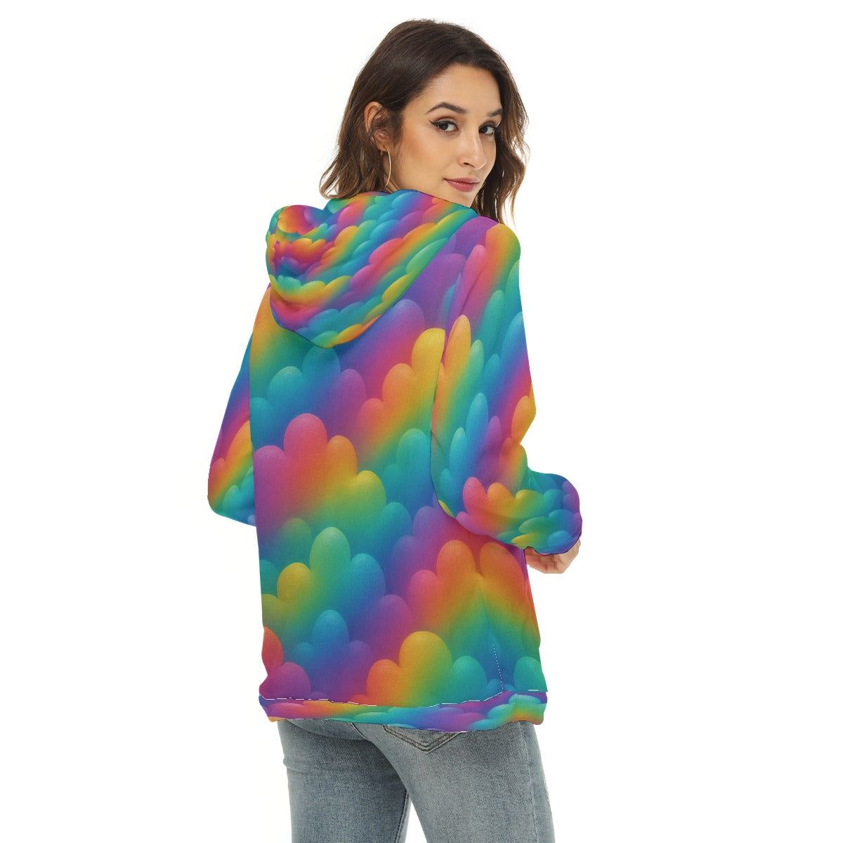 Women's Borg Fleece Hoodie With Half Zip