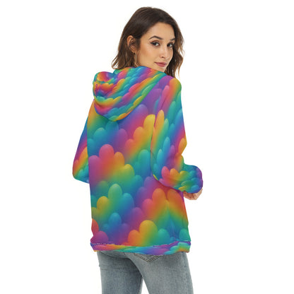 Women's Borg Fleece Hoodie With Half Zip