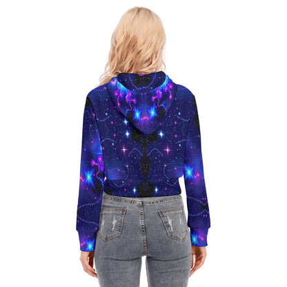 Women's Crop Top Hoodie With Zipper Closure