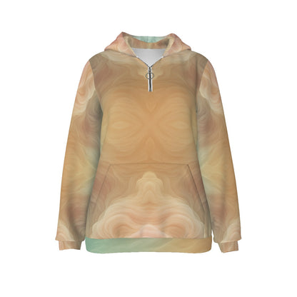 Women's Borg Fleece Hoodie With Half Zip