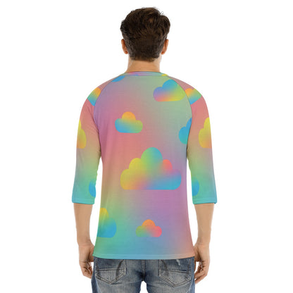 Men's Bracelet Sleeve T-shirt With Button Closure