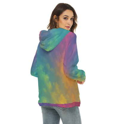 Women's Borg Fleece Hoodie With Half Zip